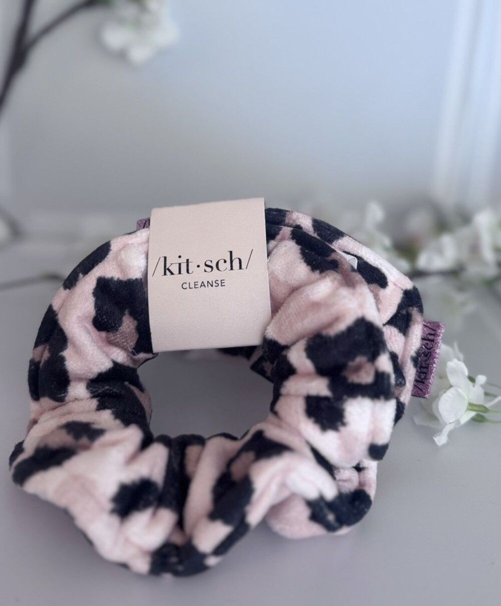 Kitsch Microfiber Towel Scrunchie Leopard Print Hair Accessory NIB